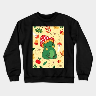 Cute Cottagecore Mushroom Frog Crewneck Sweatshirt